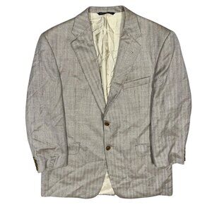 Coppley Wool Silk Blazer Herringbone Sportcoat Beige Bocelli 42R